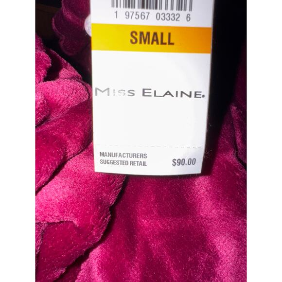 Brand New Miss Elaine Women's Small Wine Pink Red Plus Teddy Robe Sleepwear - Picture 6 of 7